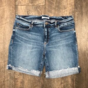 Bermuda Shorts Frayed Rolled Hem LOFT
